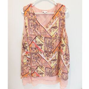 Cato women's pink pattern tank blouse size‎ 22/24W